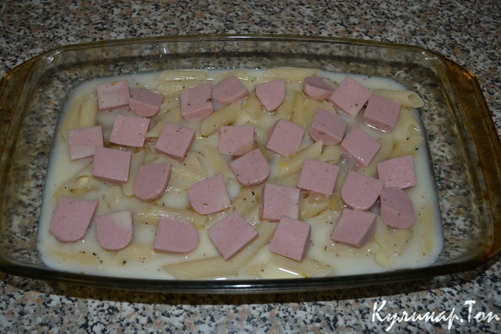 Макаронник с сосисками