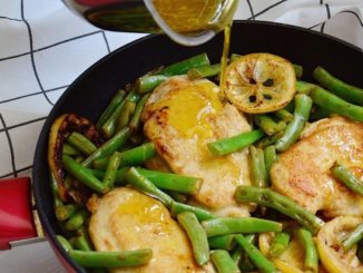 Медово-лимонная курица со спаржевой фасолью