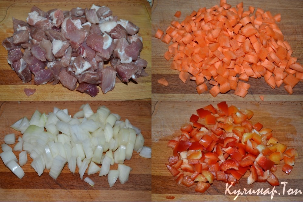 Перловка со свининой и овощами