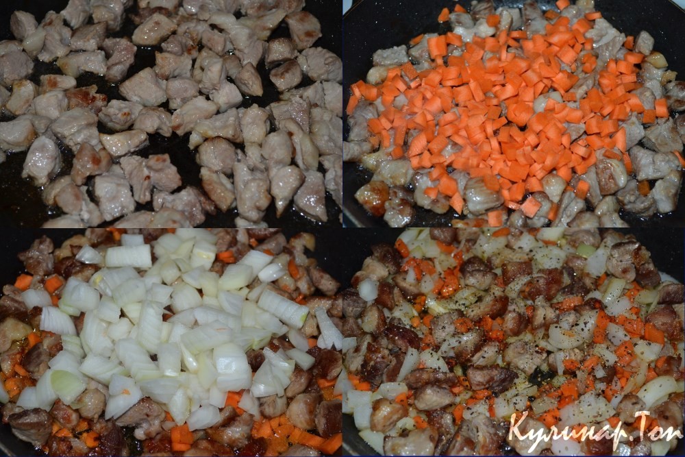 Перловка со свининой и овощами