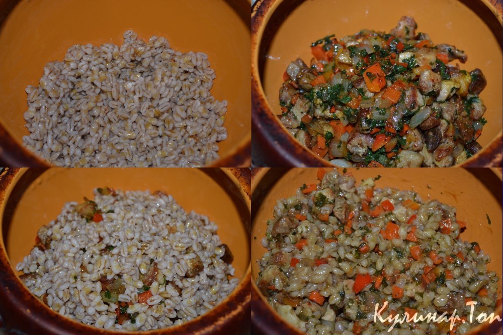 Перловка со свининой и овощами