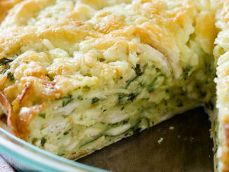 Пирог из лаваша с курицей, грибами и сыром