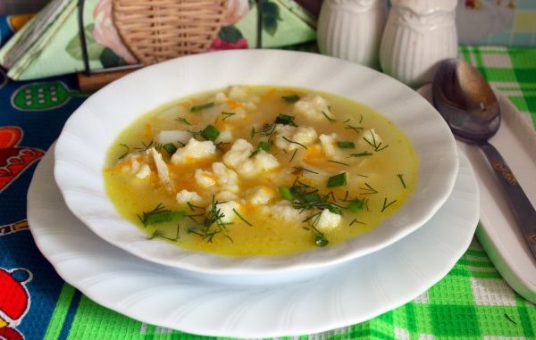 Суп куриный с клецками Суп куриный с клецками