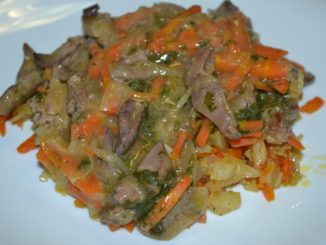 Куриная печень в майонезном соусе