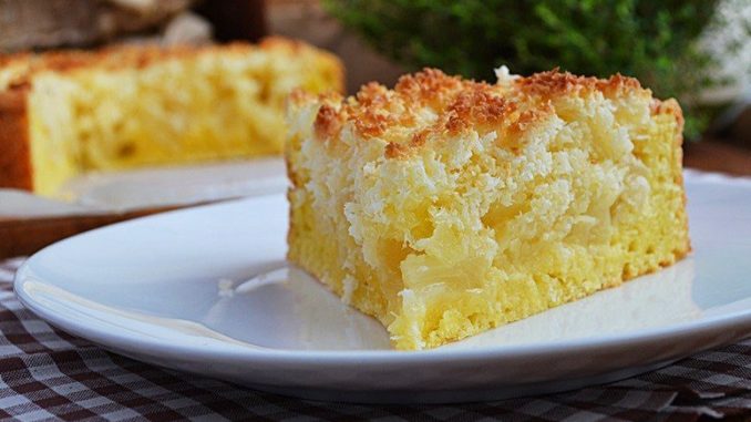 Творожной пирог с яблоками и кокосовой карамелью Творожной пирог с яблоками и кокосовой карамелью