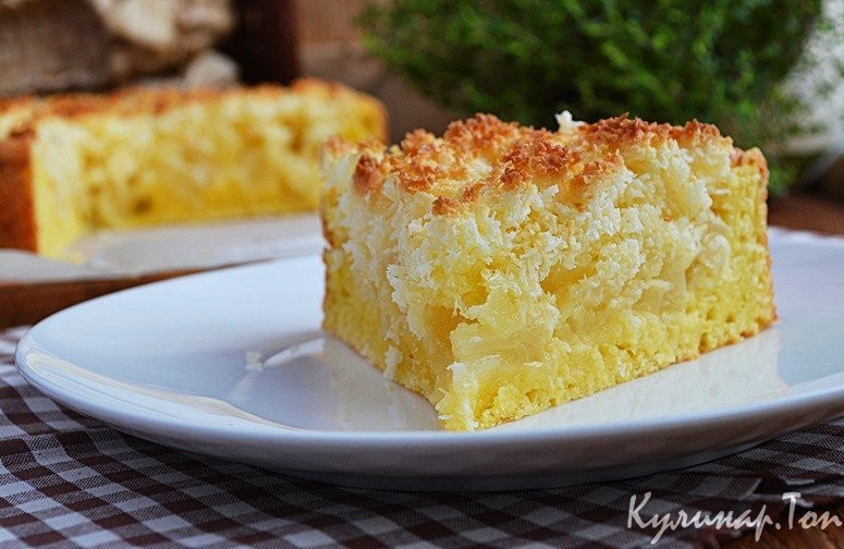 Творожной пирог с яблоками и кокосовой карамелью