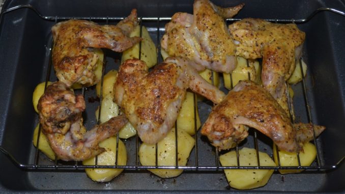 Крылышки в чесночном соусе с картофелем-07 Куриные крылышки с чесночным соусом