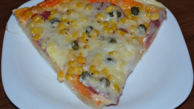 Пицца с кукурузой и колбасой-09 Пицца с колбасой и кукурузой