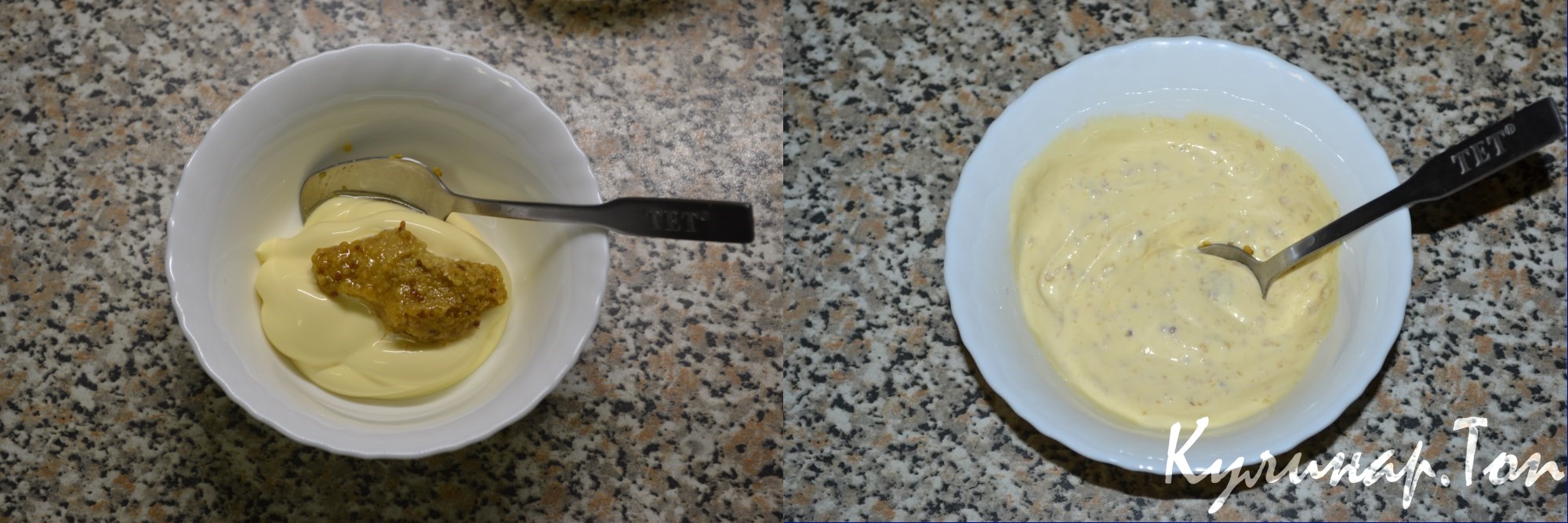 Салат с рисом и сосисками