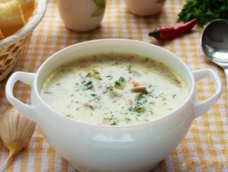 Суп с плавлеными сырками и грибами