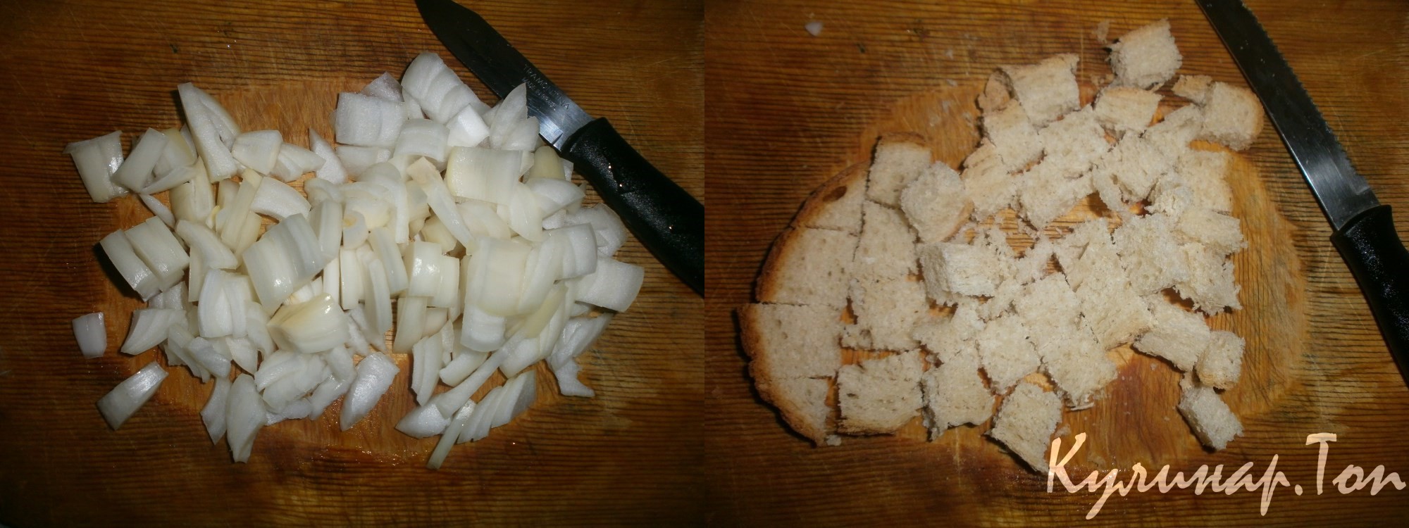 Гречневая каша с гренками