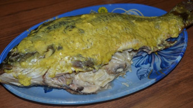 Карп с грибами-12 Карп, фаршированный грибами