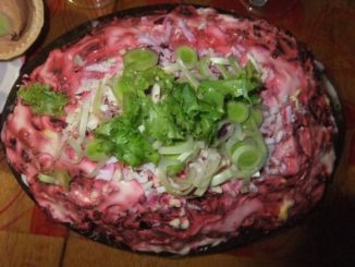 Креветочная шуба с грибами