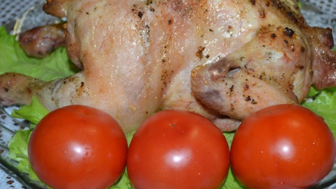 Запеченая курица-06 Запеченная курица с чесноком и травами