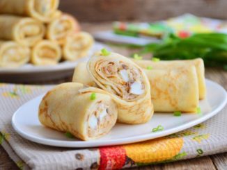 Блины с рисом и яйцом