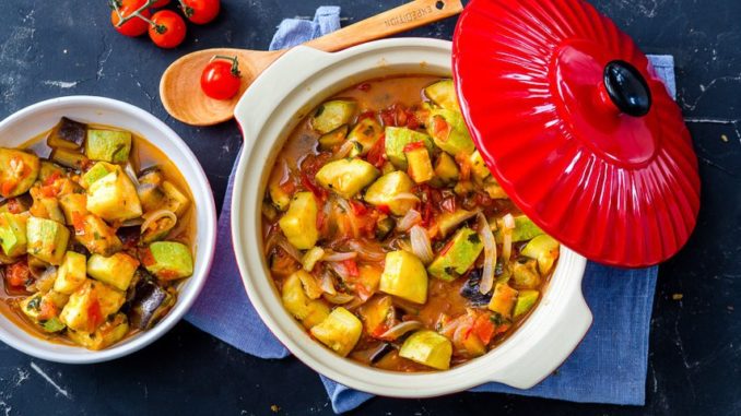 Овощное рагу с баклажанами и кабачками Овощное рагу с баклажанами и кабачками
