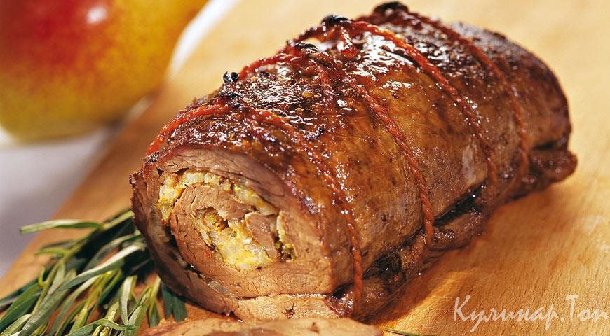 Рулет из баранины и мяса курицы