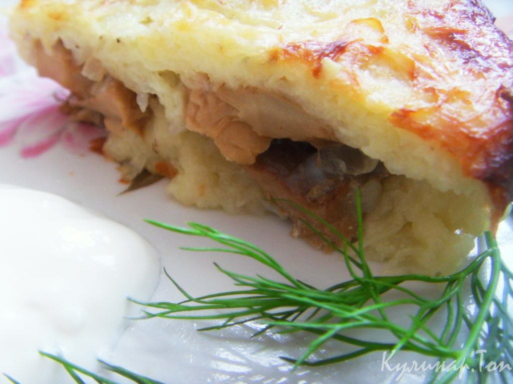 Бабка картофельная с грибами