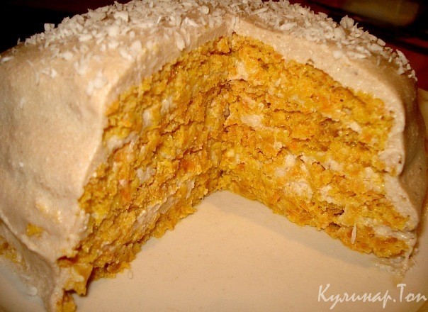 Йогуртовый торт с морковью и курагой