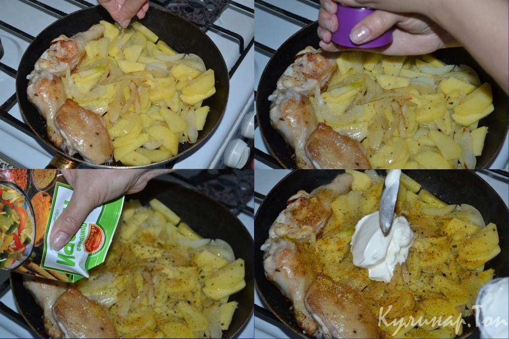Курица с картофелем в сметане