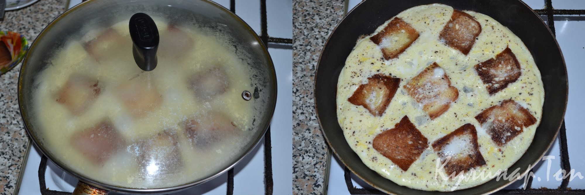 Омлет с гренками