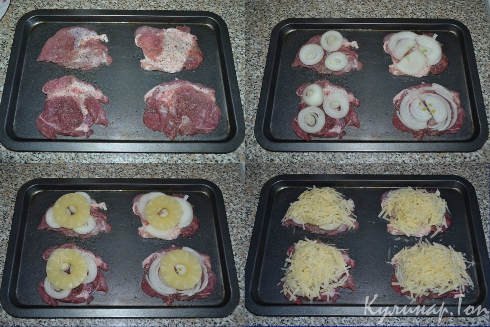 Свинина, запеченная с ананасами