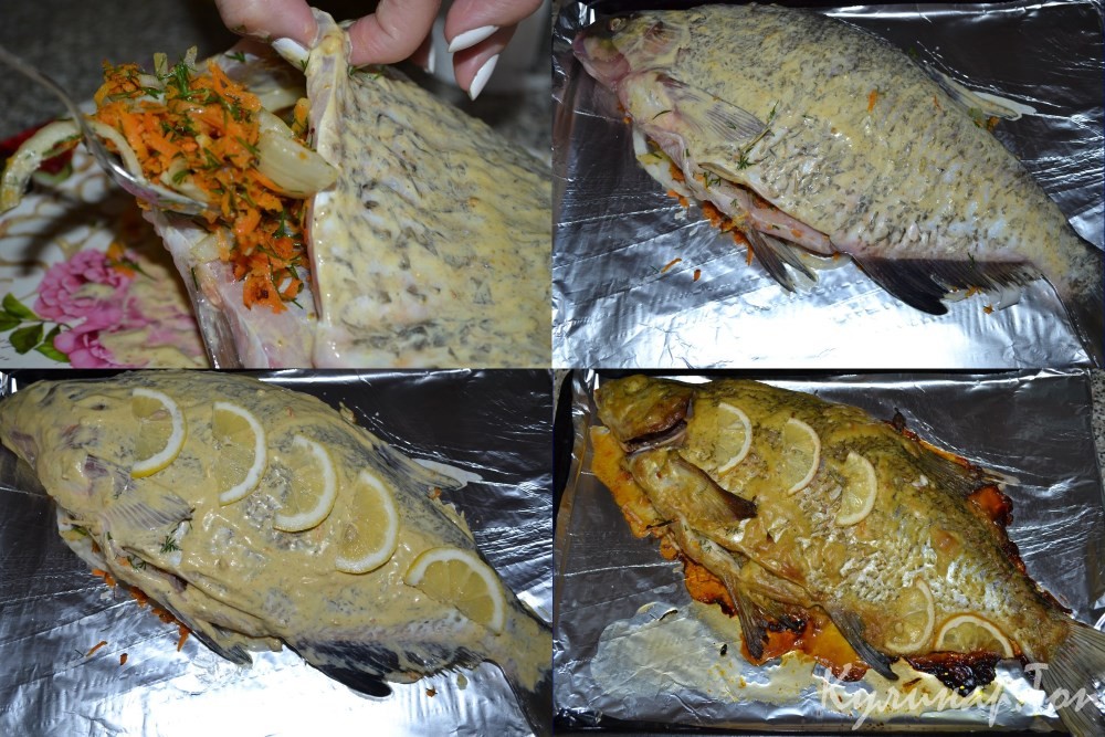 Лещ, запеченный в духовке с лимоном и горчицей