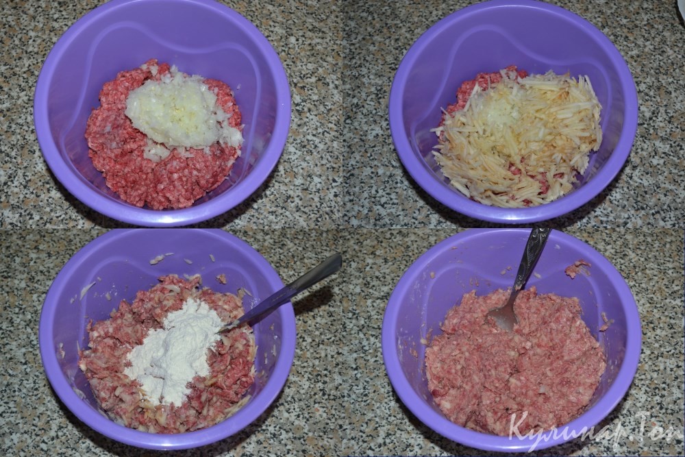 Мясные котлеты с яблоком
