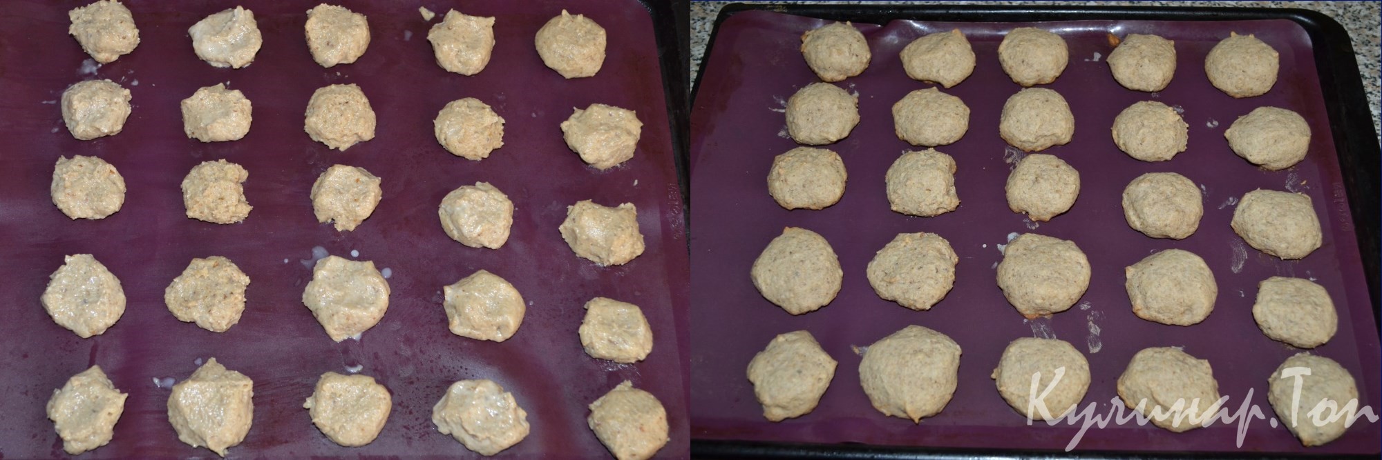 Песочное овсяное печенье с грецким орехом