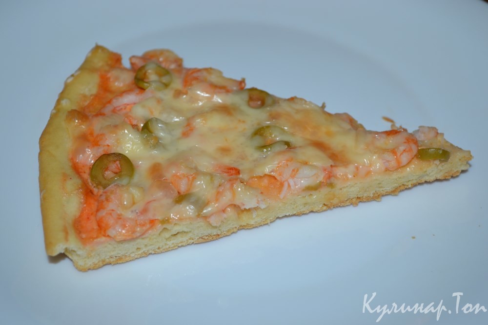 Пицца с креветками