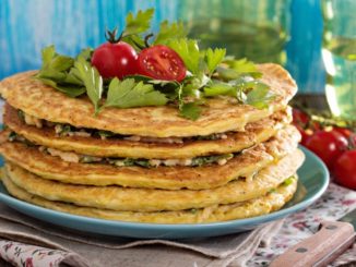 Кабачковый торт с сыром и грибами