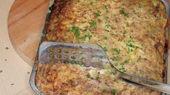 Картофельная запеканка с говядиной и анчоусами Картофельная запеканка с говядиной и анчоусами
