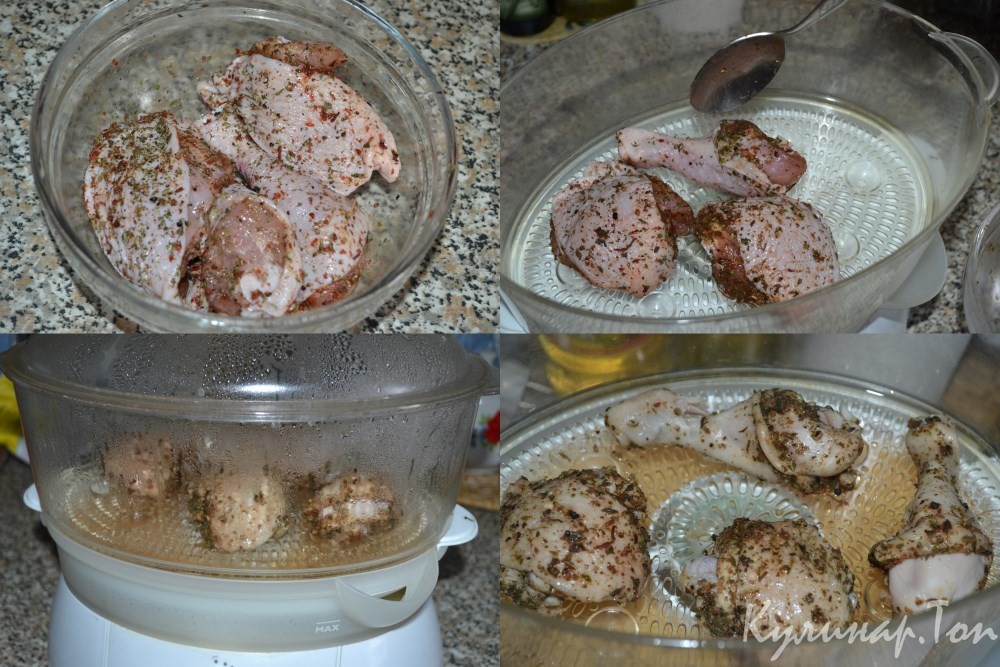 Курица с прованскими травами на пару