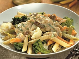 Паста с цветной капустой и грибами