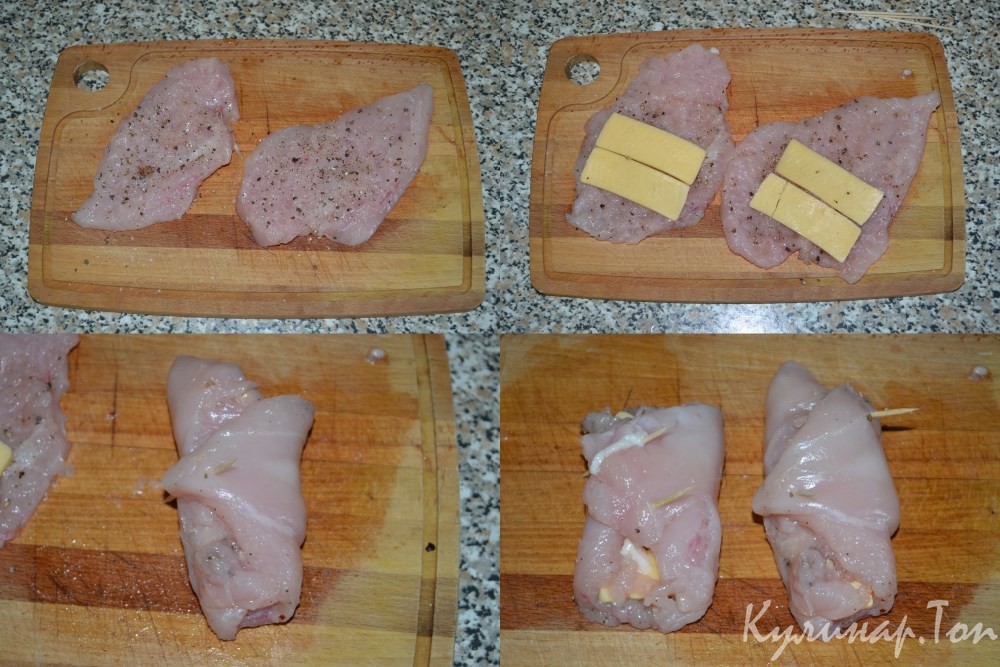 Рулетики из куриного филе в пароварке