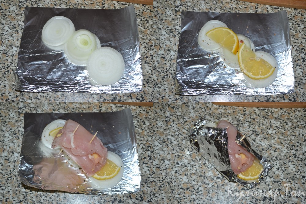 Рулетики из куриного филе в пароварке