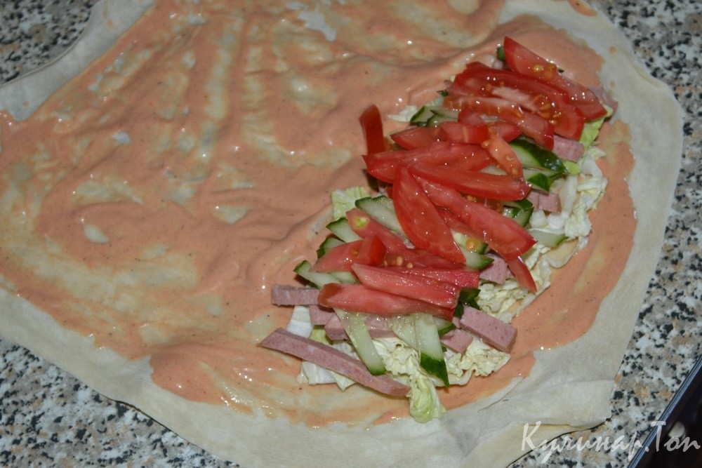 Шаурма с колбасой