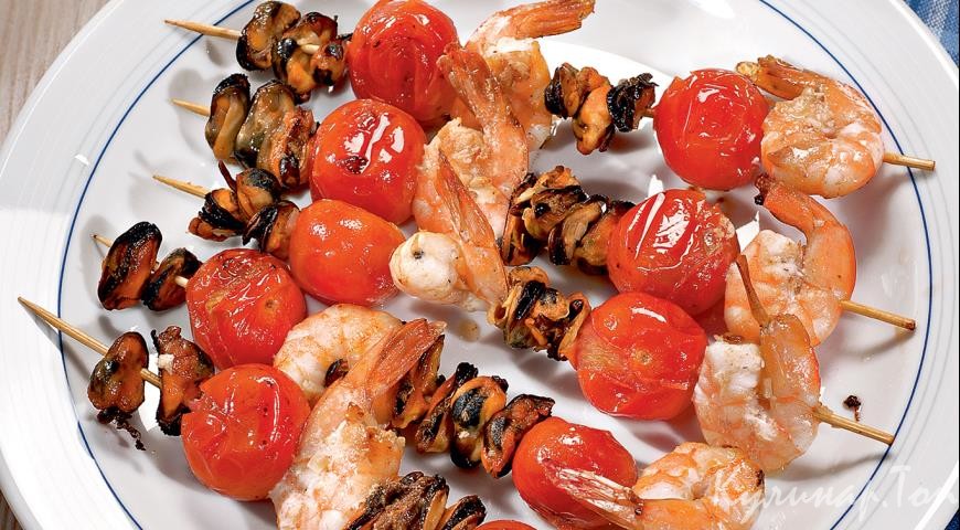 Средиземноморский шашлычок из морепродуктов