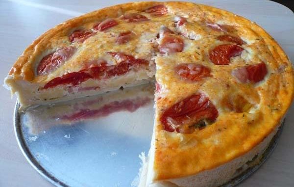 Сырный пирог с помидорами Сырный пирог с помидорами