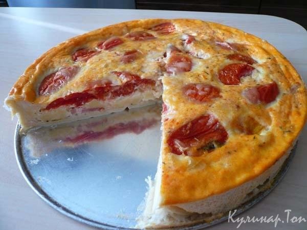 Сырный пирог с помидорами