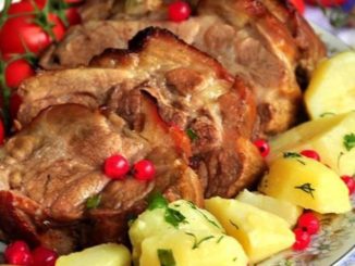 Телятина с картофелем и грибами
