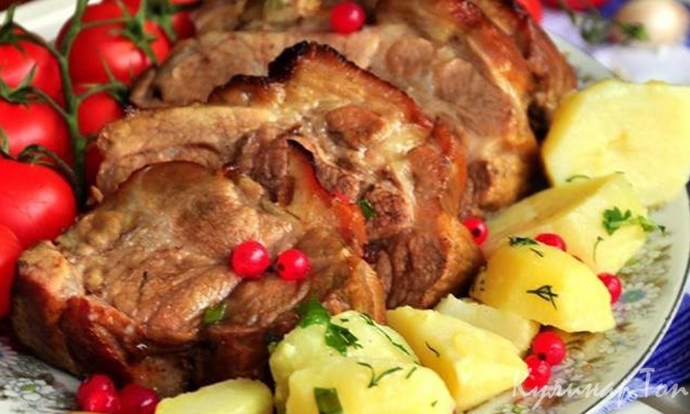 Телятина с картофелем и грибами