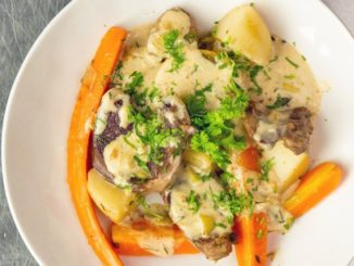 Томленая баранина с овощами