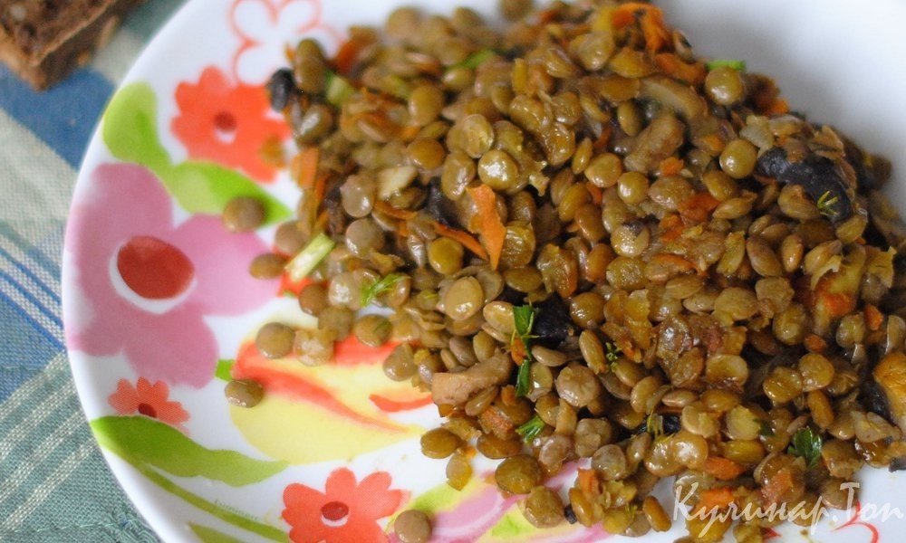 Чечевица с шампиньонами