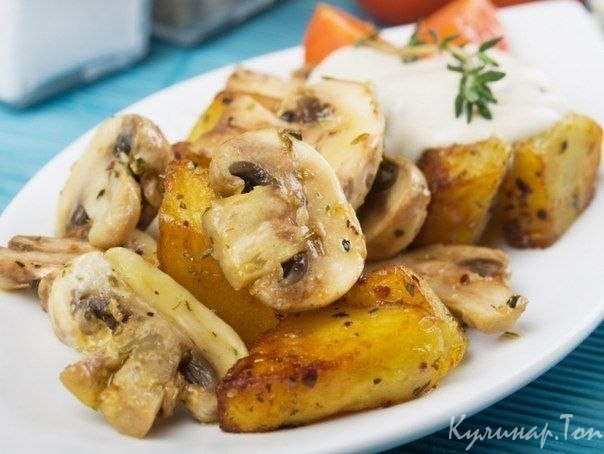 Легкое жаркое с грибами