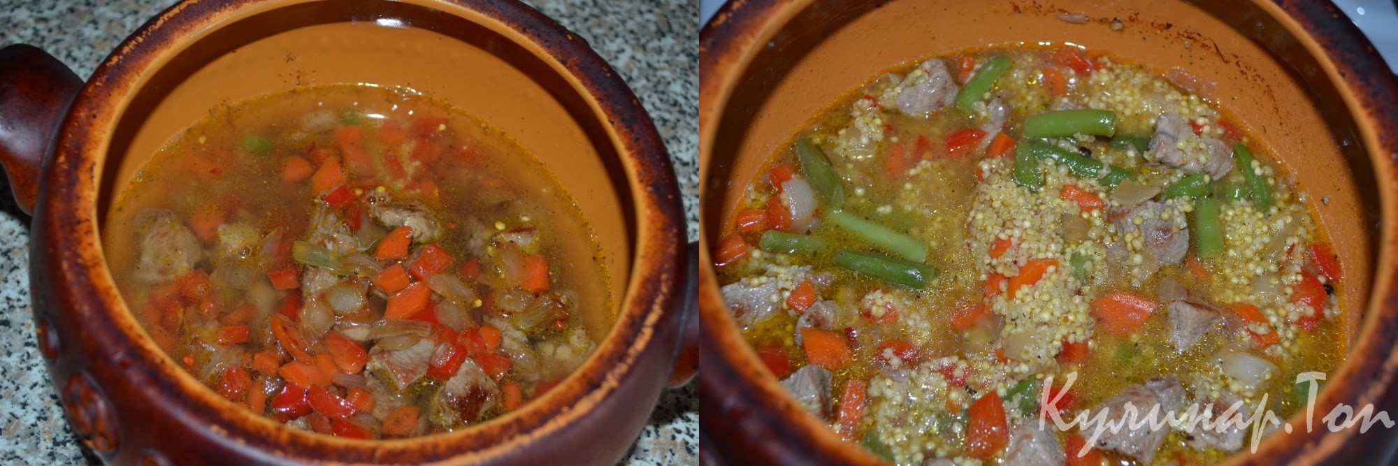 Пшенная каша с мясом и овощами