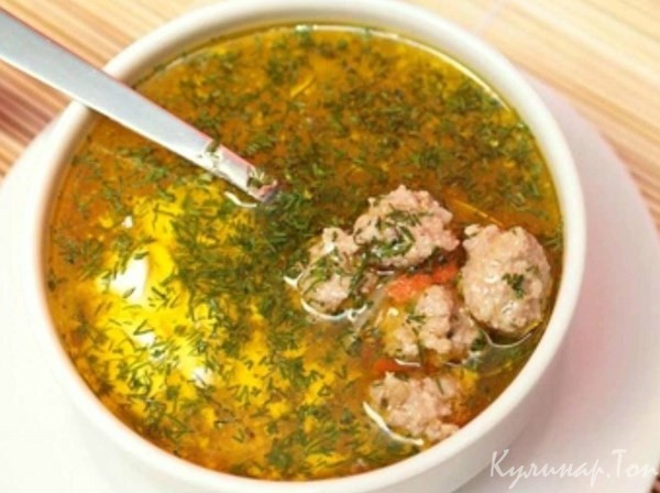 Щи из свежей капусты с мясными фрикадельками