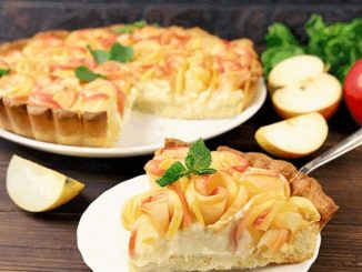 Тарт с яблоками и заварным кремом