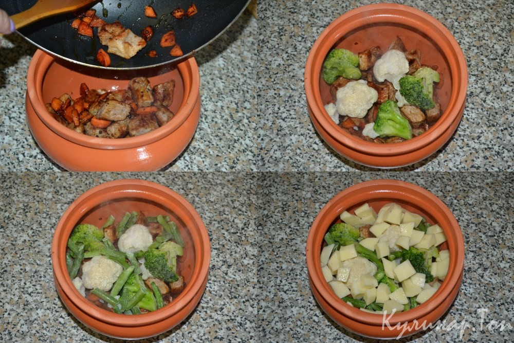 Жаркое из свинины с овощами в горшочке