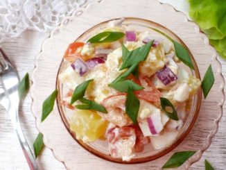 Картофельный салат с заправкой из икры